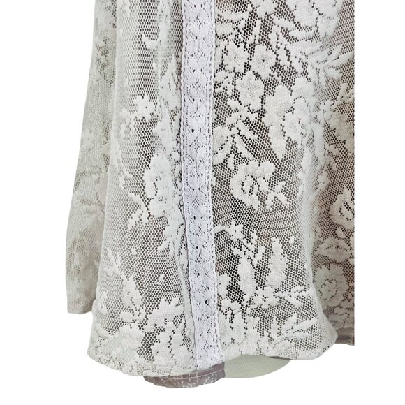 Free People Layered Floral Paisley Lace Lavender Tie Sides Relaxed Top Fairycore - Picture 11 of 16